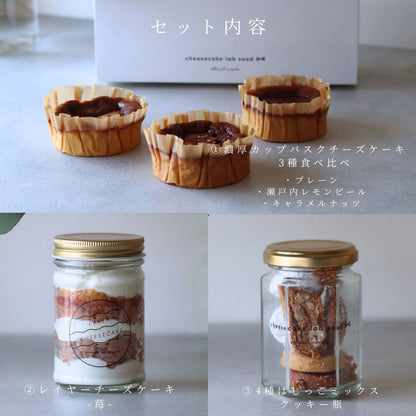 【送料無料】お試しセット バスク3種 レイヤーチーズケーキ クッキー瓶