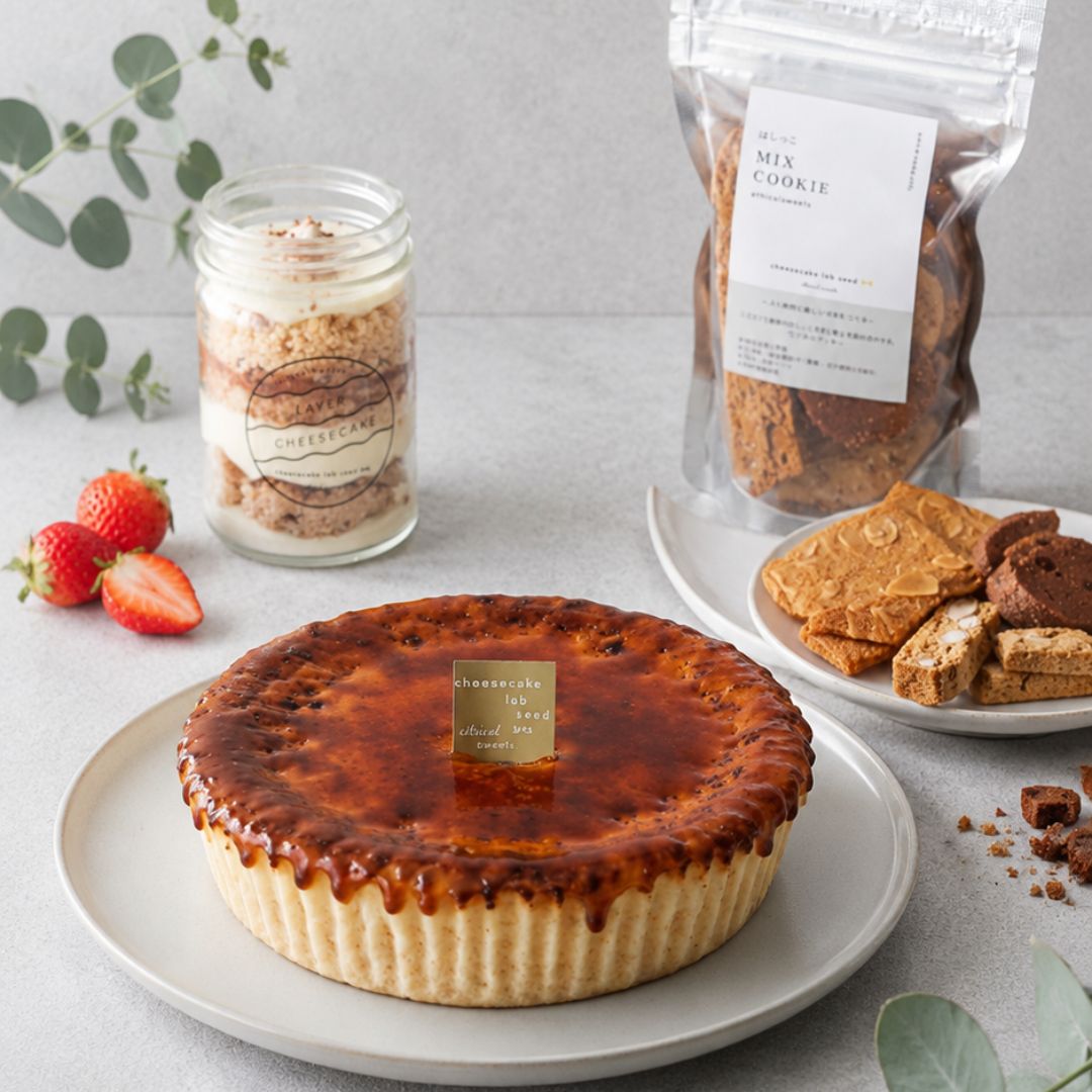 【送料無料】お試しセット ブリュレチーズケーキ・レイヤーチーズケーキ・はしっこMIXクッキー