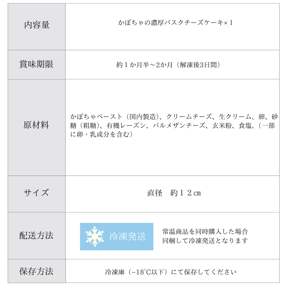 かぼちゃの濃厚バスクチーズケーキ　グルテンフリー